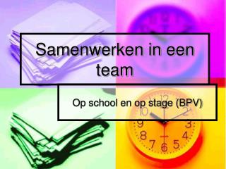 Samenwerken in een team