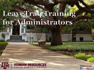 LeaveTraq Training for Administrators