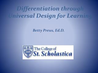 Differentiation through Universal Design for Learning
