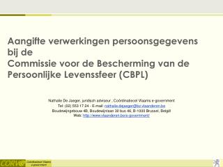 Nathalie De Jaeger, juridisch adviseur , Coördinatiecel Vlaams e-government