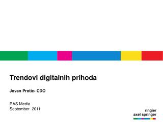 Trendovi digitalnih prihoda Jovan Protic- CDO