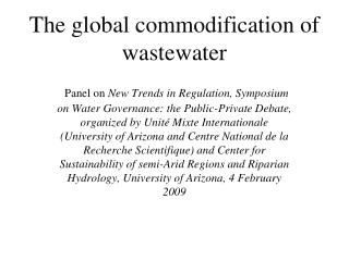 The global commodification of wastewater
