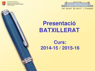 Presentació BATXILLERAT