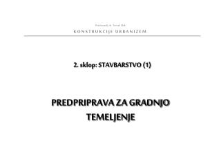 2. sklop: STAVBARSTVO (1)