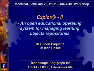 Explor@ - II - An open educational operating system for managing learning objects repositories