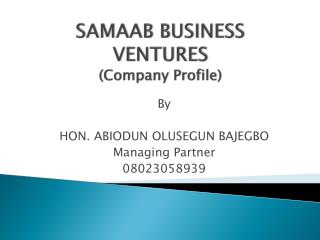 SAMAAB BUSINESS VENTURES (Company Profile)