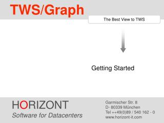 H O RIZONT Software for Datacenters