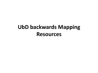 UbD backwards Mapping Resources