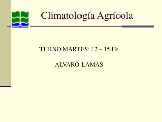 Climatología Agrícola