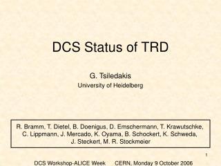 DCS Status of TRD