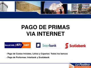 PAGO DE PRIMAS VIA INTERNET