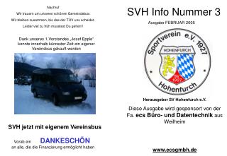 SVH Info Nummer 3