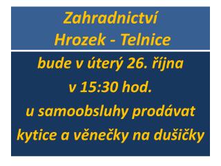 Zahradnictví Hrozek - Telnice