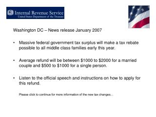 Washington DC – News release January 2007