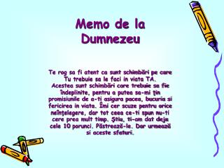 Memo de la Dumnezeu