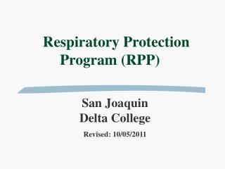Respiratory Protection Program (RPP)