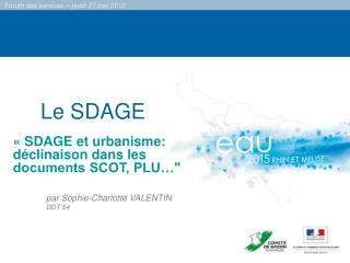 Le SDAGE