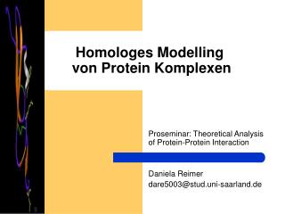 Homologes Modelling von Protein Komplexen