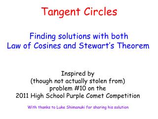 Tangent Circles