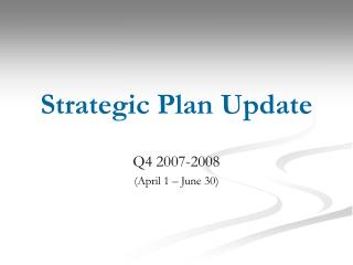 Strategic Plan Update