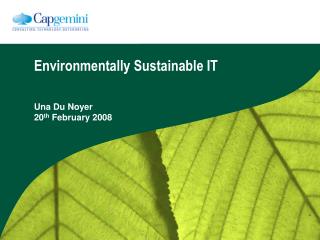 Environmentally Sustainable IT