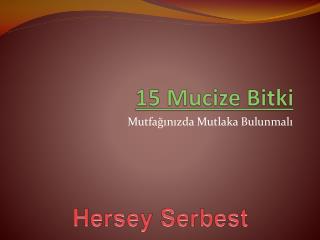 15 Mucize Bitki