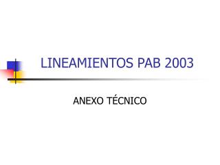 LINEAMIENTOS PAB 2003