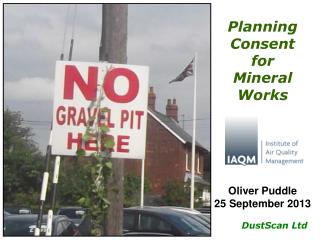 Planning Consent for Mineral Works