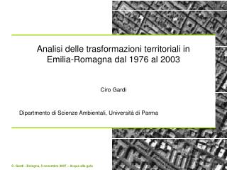 Analisi delle trasformazioni territoriali in Emilia-Romagna dal 1976 al 2003