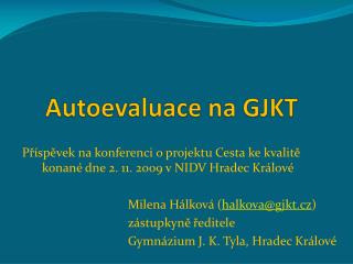 Autoevaluace na GJKT