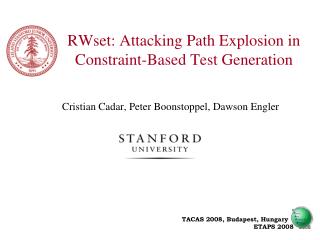 RWset: Attacking Path Explosion in Constraint-Based Test Generation
