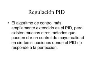 Regulación PID