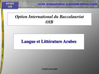 Option International du Baccalauréat OIB