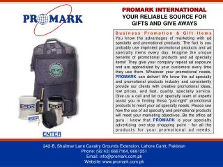 PROMARK INTERNATIONAL YOUR RELIABLE SOURCE FOR GIFTS AND GIVE AWAYS
