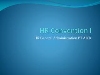 HR Convention I