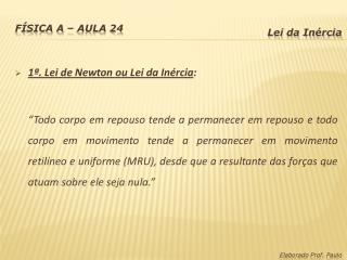 Física A – Aula 24