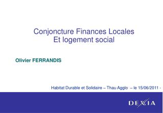 Conjoncture Finances Locales Et logement social