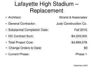 Lafayette High Stadium – Replacement