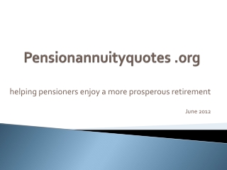 Pension Annuity Quotes