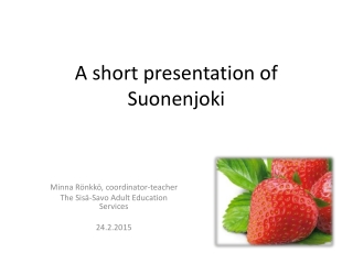 A short presentation of Suonenjoki