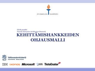 KEHITTÄMISHANKKEIDEN OHJAUSMALLI