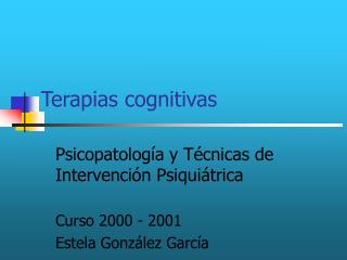 Terapias cognitivas