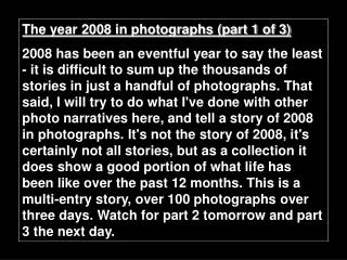 The year 2008 in photographs (part 1 of 3)
