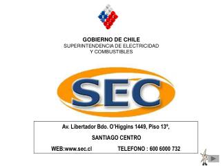 GOBIERNO DE CHILE SUPERINTENDENCIA DE ELECTRICIDAD Y COMBUSTIBLES