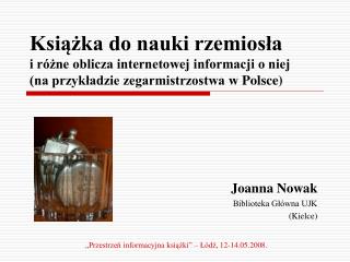 Joanna Nowak Biblioteka Główna UJK (Kielce)