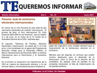 Panamá: sede de seminarios electorales internacionales