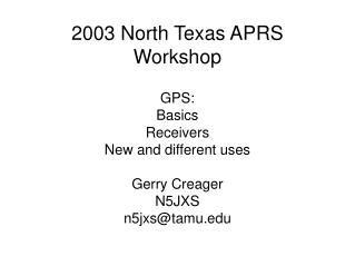 2003 North Texas APRS Workshop