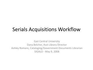 Serials Acquisitions Workflow