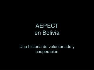 AEPECT en Bolivia