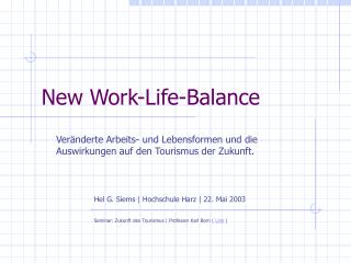 New Work-Life-Balance